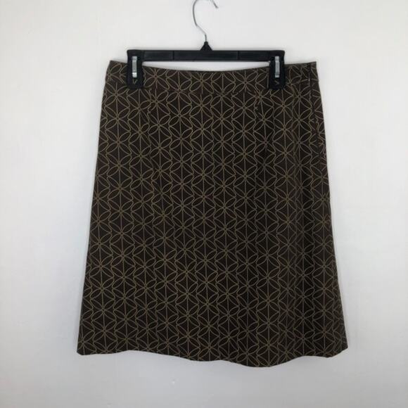 Boden Brown Floral Geometric Skirt Size 8 - Picture 2 of 12